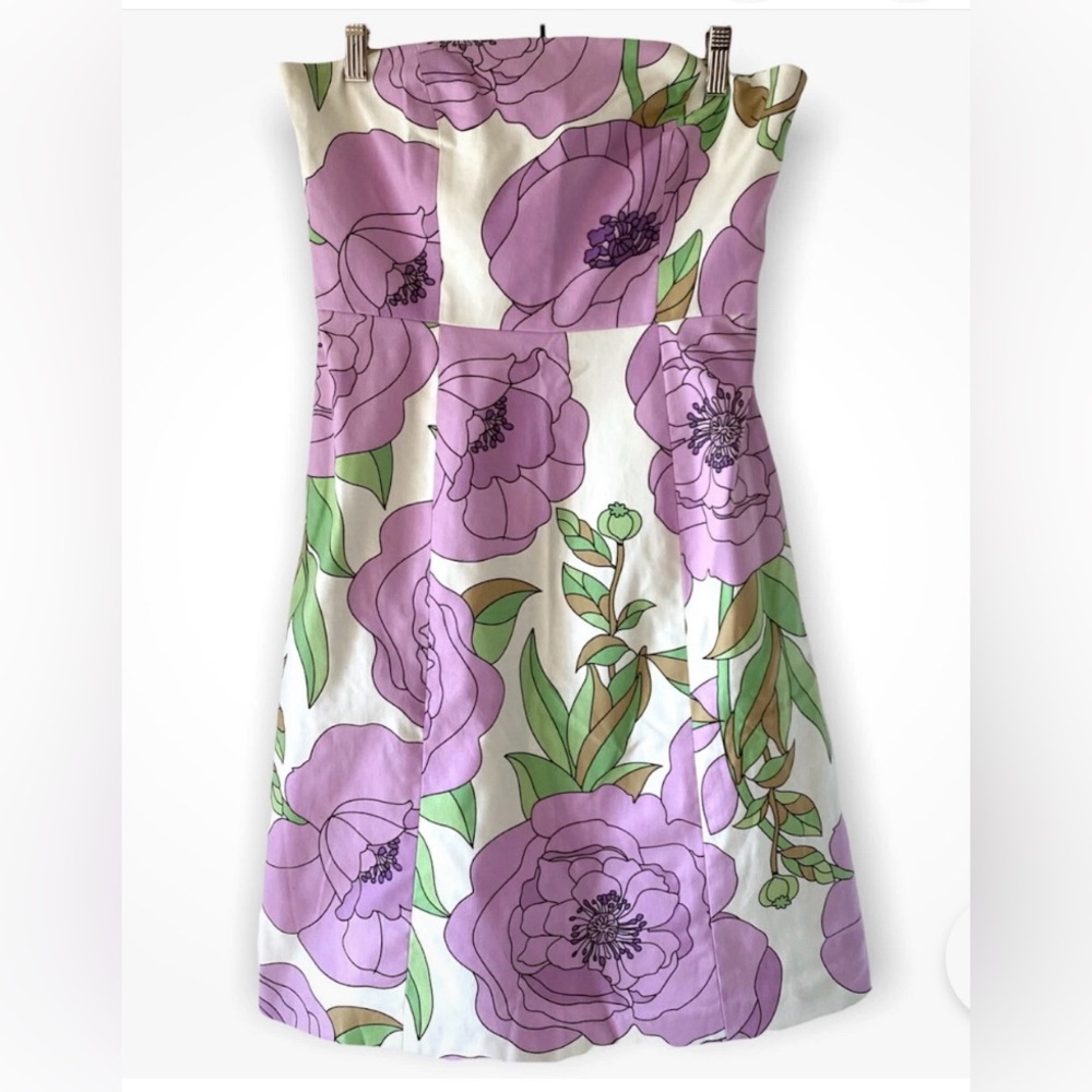 LOFT Lavender and Green Floral Dress